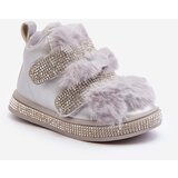 Kesi Children's leather insulated snow boots Silver Leela Cene'.'
