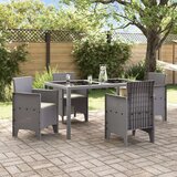  Vrtni stol Set 4 Svetlo siva s kremnimi blazinami, (22015527) | Shoptok.si