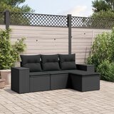  4-dijelni set vrtnih sofa od poliratana s jastucima crni | shoptok.hr