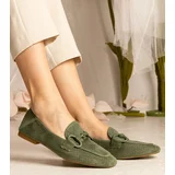 D/CEO UR/CEO Green perforated women's moccasins with decoration Mensory