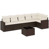 vidaXL 7-dijelni set vrtnih sofa od poliratana s jastucima smeđi | shoptok.hr