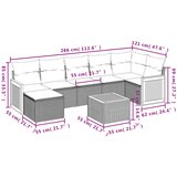  8-dijelni set vrtnih sofa od poliratana s jastucima crni | shoptok.hr