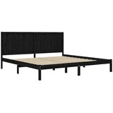  Okvir za krevet od masivne borovine crni 200 x 200 cm | shoptok.hr
