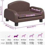  Krevet za pse smeđi 50x40x30 cm od umjetne kože | shoptok.hr