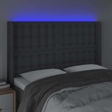  LED posteljno vzglavje temno sivo 147x16x118/128 cm blago, (20737609) | Shoptok.si