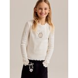 Reserved Pamučna majica dugih rukava Pusheen - krem | shoptok.hr