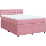  Krevet s oprugama i madracem ružičasti 140x190 cm baršunasti | shoptok.hr
