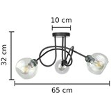  Plafonski luster EVIE 3xE27/60W/230V crna/prozirna | Eponuda.com