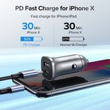 Ugreen polnilec za avto usb usb + usb-c pd, 18 w, siva | Shoptok.si