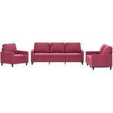  3-dijelni set sofa s jastucima crvena boja vina baršunasti | Eponuda.ba