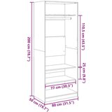 vidaXL Garderobna omara bela 80x50x200 cm inženirski les | Shoptok.si