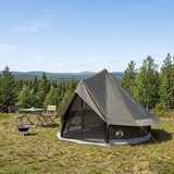 Tipi šator s krovom Smeđa siva 250 x 250 cm Poliester i čelik | shoptok.hr