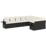  9-dijelni set vrtnih sofa s jastucima crni od poliratana | shoptok.hr