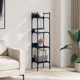 Police za knjige 4 razine crne 35x30x138,5 cm konstruirano drvo | Eponuda.com