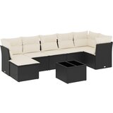Maison Chic Seti vrtnega pohištva - Vrtna garnitura - Vrtni pohištvo set 8-delna z blazinami črn poli ratan, (21800838) | Shoptok.si