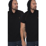 Dewberry DOUBLE SET T8570 HOODED MEN'S T-SHIRT-BLACK-BLACK | shoptok.hr