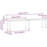  Klupa Bijelo 200 x 35 x 45 cm Čvrsto borovo drvo | shoptok.hr