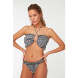 Trendyol Black Gingham Textured Bikini Bottoms | shoptok.hr