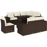  9-dijelni set vrtnih sofa s jastucima poliratan smeđi | shoptok.hr
