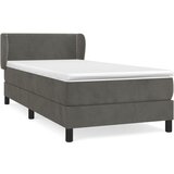 Box spring krevet s madracem tamnosivi 100x200 cm baršunasti | shoptok.hr