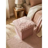 Puf s prostorom za pohranu s sjedalom od umjetnog krzna