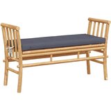  Vrtna klupa s jastukom Smeđa 110 x 38 x 65cm bambus | Eponuda.ba