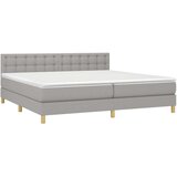 Krevet s oprugama i madracem svjetlosivi 200 x 200cm od tkanine | shoptok.hr