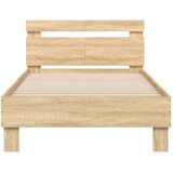  Okvir kreveta s uzglavljem LED boja hrasta sonome 100 x 200 cm | shoptok.hr