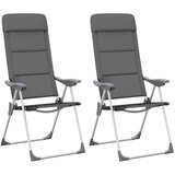  Stolice za kampiranje 2 kom sive 58 x 69 x 111 cm aluminijske | shoptok.hr