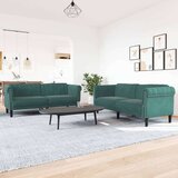 vidaXL Sedežna garnitura 2-delna temno zelen žamet | Shoptok.si