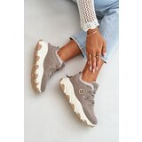 PM1 Warm Women's Sports Shoes Laced On Platform Gray Bialoa | Shoptok.si