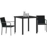  Set od 3 dijela za blagovanje u vrtu s jastučićima crni poli ratan | shoptok.hr