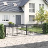  Kapija s vrhom u obliku koplja KAMPEN 404 x 100 cm Čelik Siva | shoptok.hr