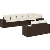  8-dijelni set vrtnih sofa s jastucima smeđi od poliratana | shoptok.hr