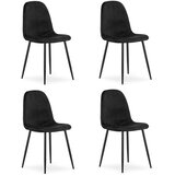  PADVA stolica - crni baršun / crne noge x 4 | shoptok.hr