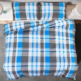  Set posteljine za poplun plavo-sivi 200 x 200 cm pamučni | Shoptok.si