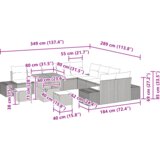  Vrtna garnitura - 13-dijelni set vrtnih sofa s jastucima bež poli ratan akacija | shoptok.hr