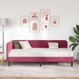  Kutni okvir kreveta Vinska crvena 100 x 200 cm Baršun | Eponuda.com