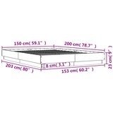 Okvir za krevet bijeli 150x200 cm konstruirano drvo | shoptok.hr