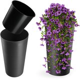 KADAX cvetlični lonec 26 cm pokrov z vložkom plastični grafitni cvetlični lonec, (5000353402) | Shoptok.si