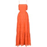 Desigual Dolge obleke VEST_MALVER Oranžna cene