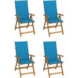 Maison Chic Vrtni stoli - Stol za vrt 4 kosi z blazinami trden akacijev les JS1628, (21877601) | Shoptok.si