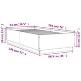 vidaXL Posteljni okvir siva sonoma 90x190 cm inženirski les, (21095090) | Shoptok.si