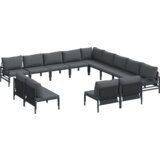 vidaXL Vrtna sedežna garnitura 13 pcs Antracitna Jeklo | Shoptok.si