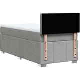 vidaXL Box spring postelja z vzmetnico svetlo siva 90x190 cm blago | Shoptok.si