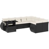  10-dijelni set vrtnih sofa s jastucima crni od poliratana | shoptok.hr