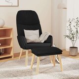  Stolica za opuštanje s tabureom od tkanine crna | shoptok.hr
