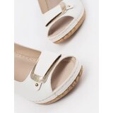 Shelvt White sandals on a low wedge espadrilles | shoptok.hr