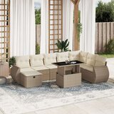 vidaXL 9-dijelni set vrtnih sofa s jastucima bež od poliratana | shoptok.hr