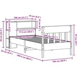 vidaXL Krevet s regalom za knjige bez madraca 100 x 200 cm od borovine | shoptok.hr